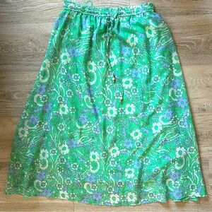 Her Destiny Green Flower Maxi Skirt